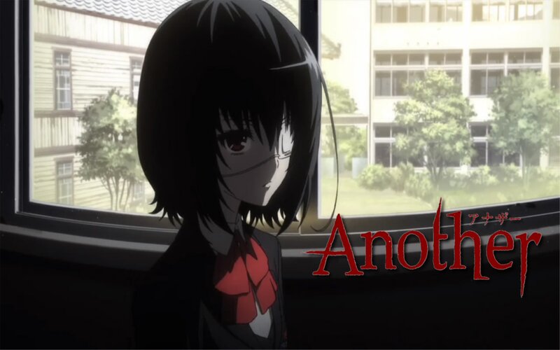 Anime Girl at Window — Black, Dramatic