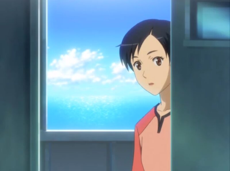 Anime Girl at Window — Blue, Calm, Afternoon