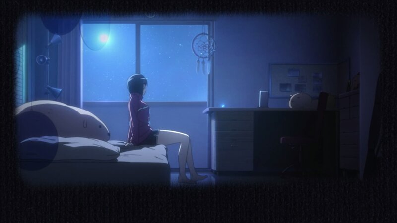 Anime Girl at Window — Blue, Calm, Night
