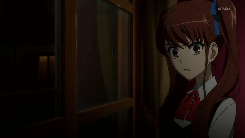 Anime Girl at Window — Brown, Dramatic, Night