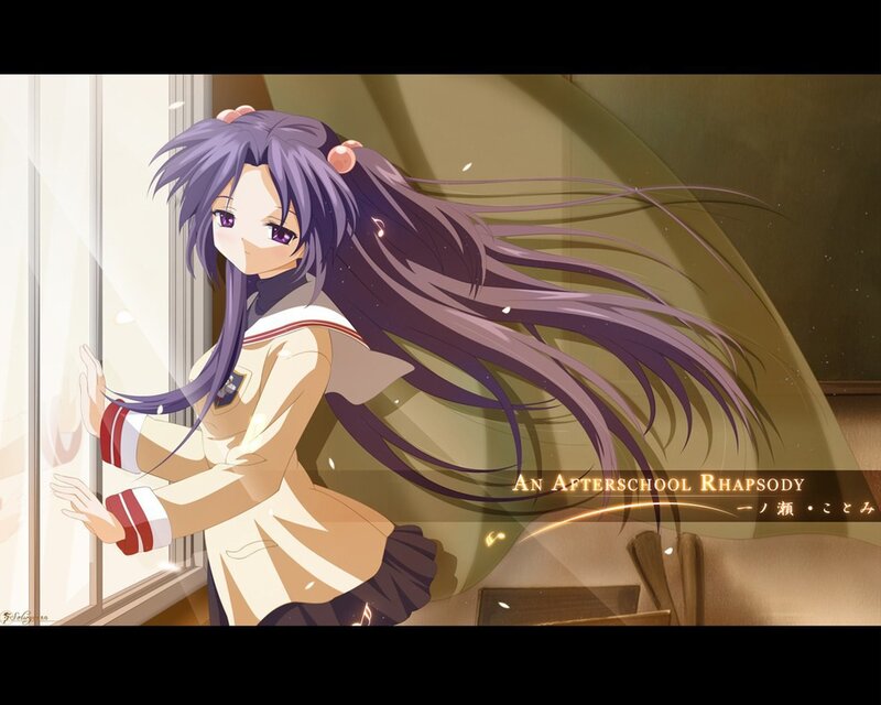 Anime Girl at Window — Purple