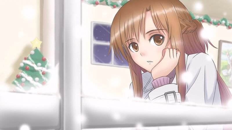 Anime Girl at Window — White, Calm, Winter