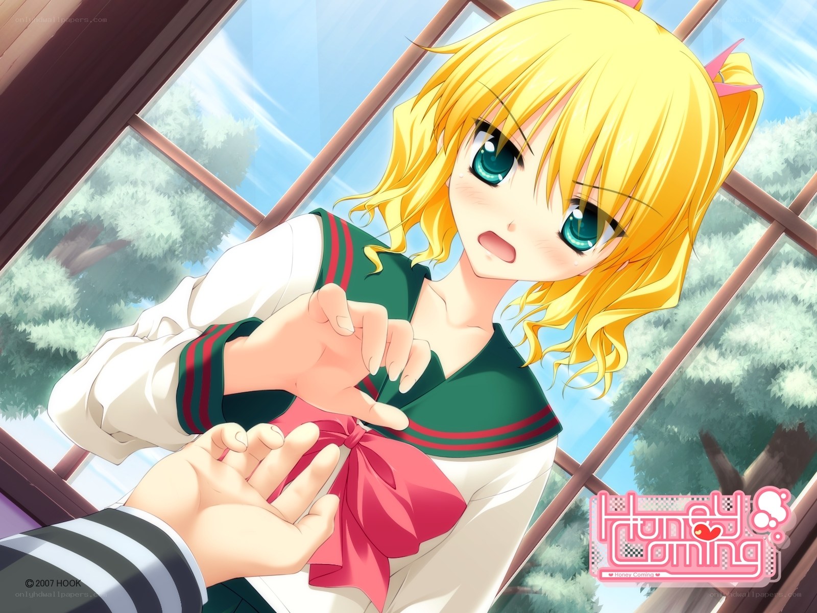 anime girl at window