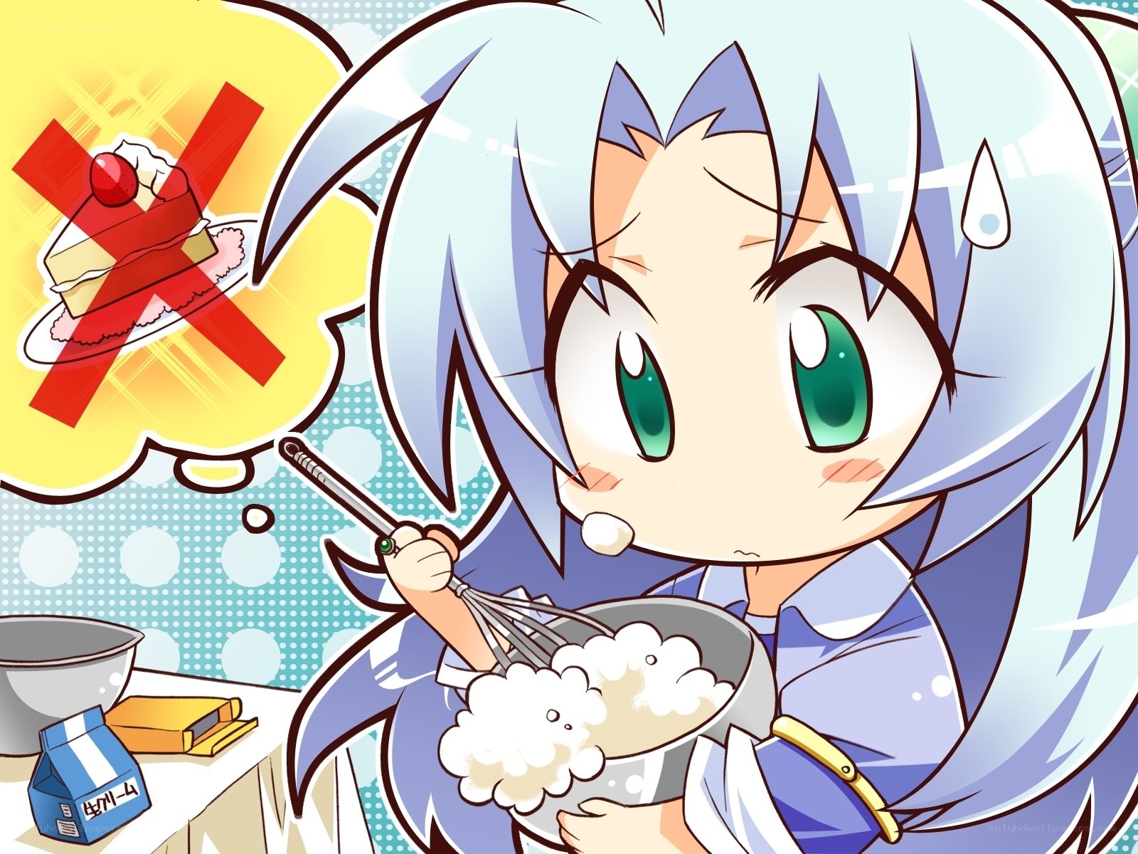 anime girl baking cake