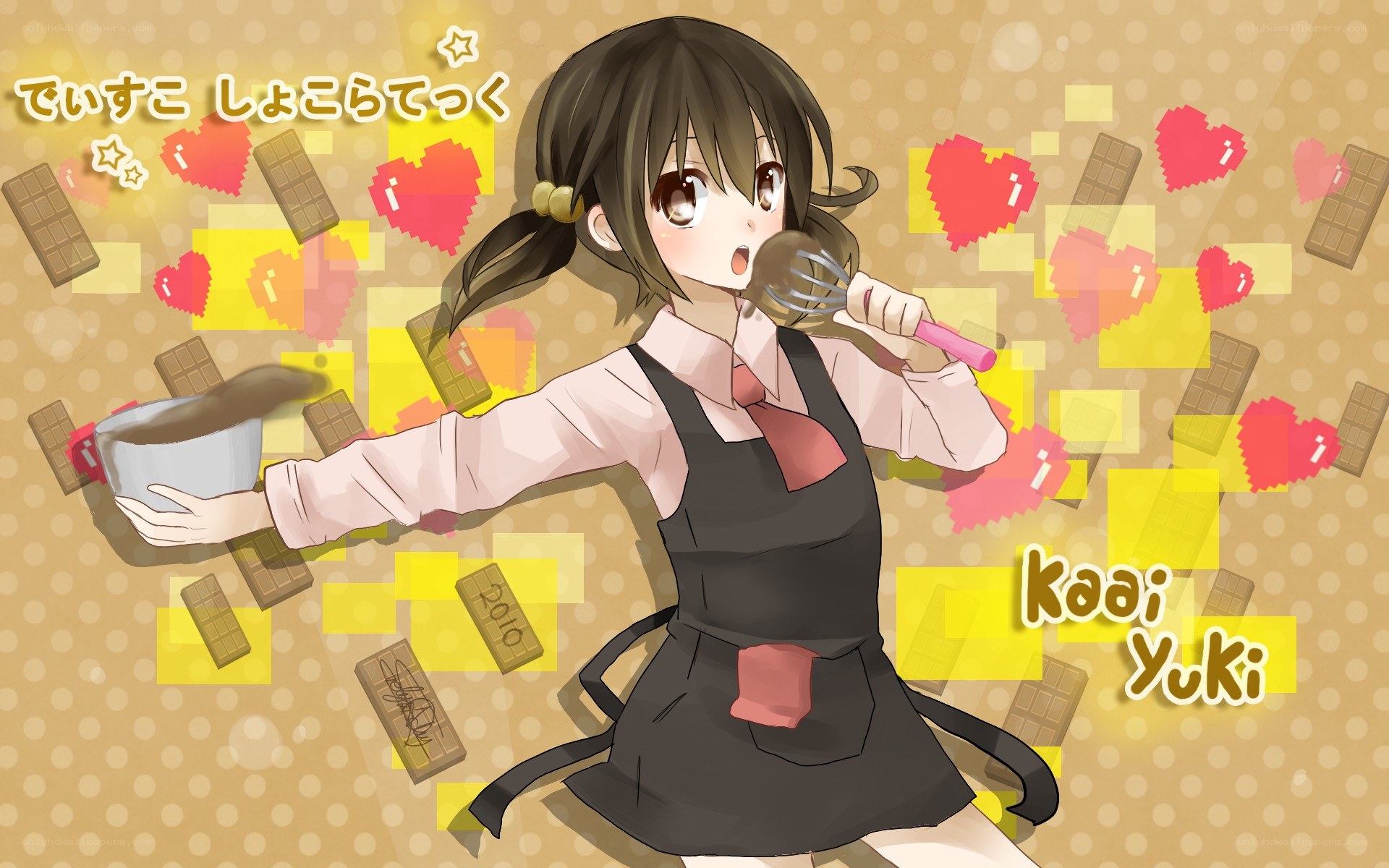 anime girl baking chocolate