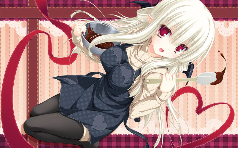 Anime Girl Baking — White