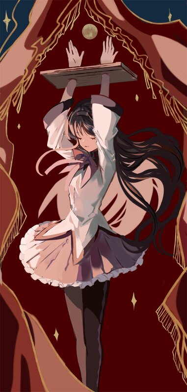 Anime Girl Balancing Book