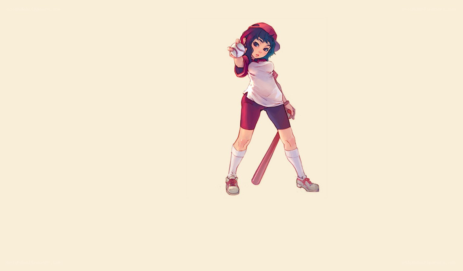 anime girl baseball player