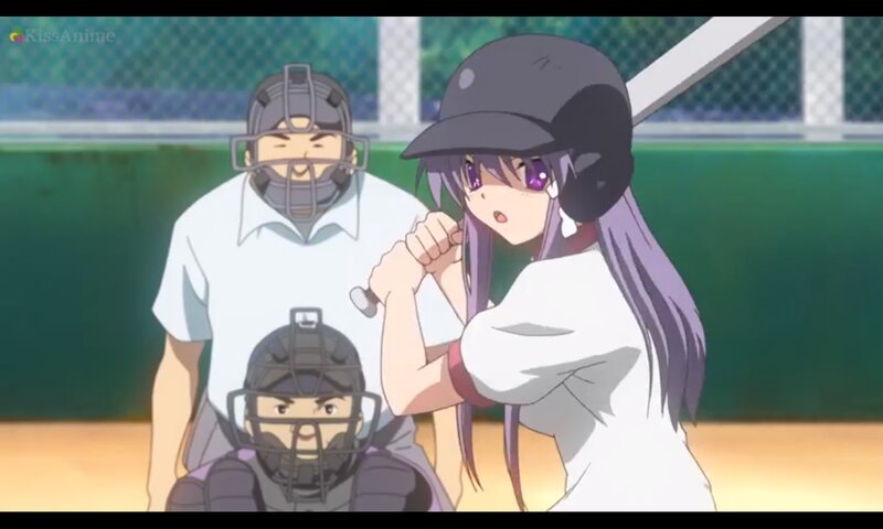 Anime Girl Batting — Purple