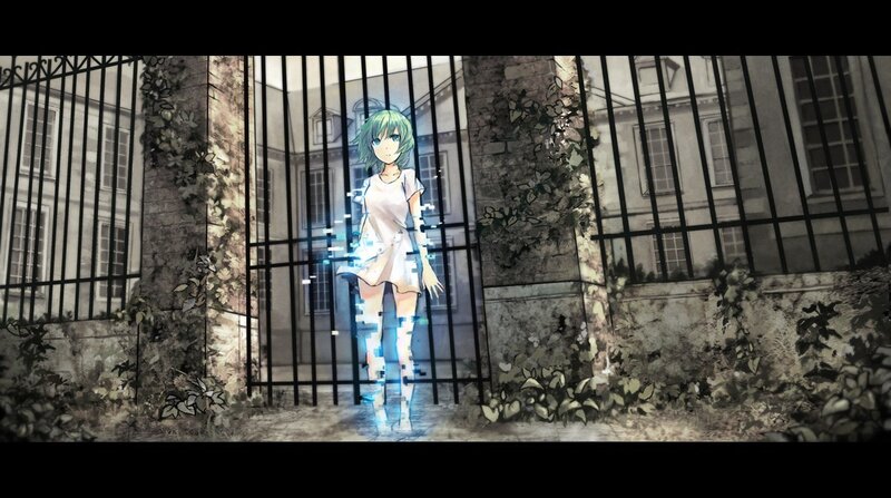 anime girl behind a gate
