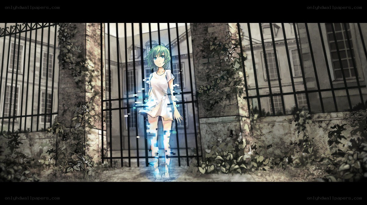 anime girl behind a gate