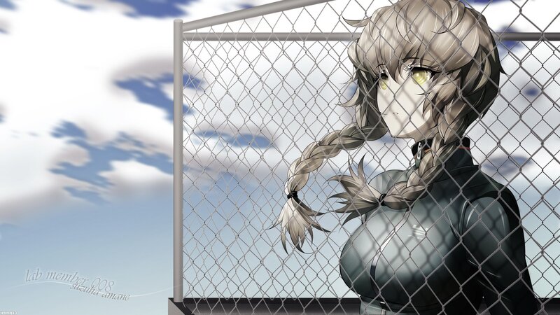 anime girl behind fence