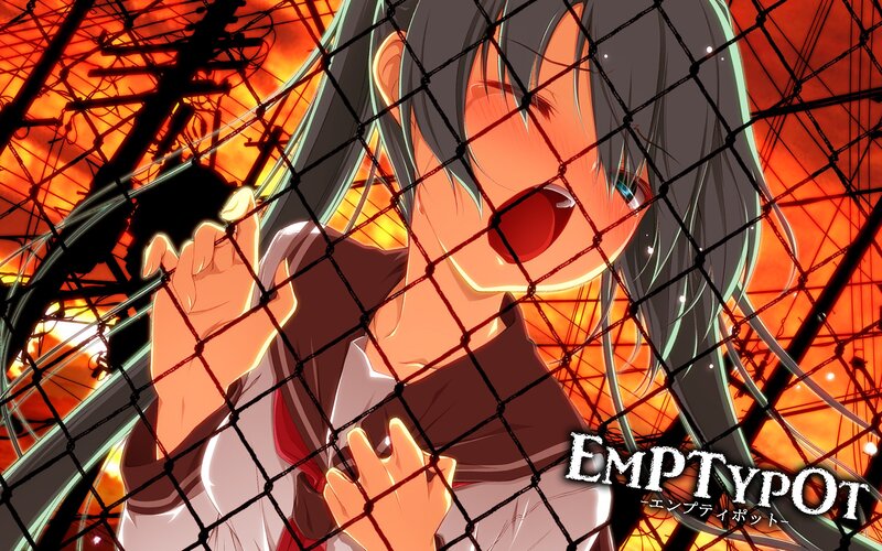 Anime Girl Behind Fence — Orange