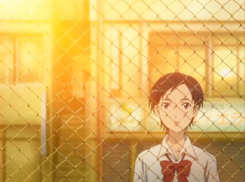 Anime Girl Behind Fence — Yellow