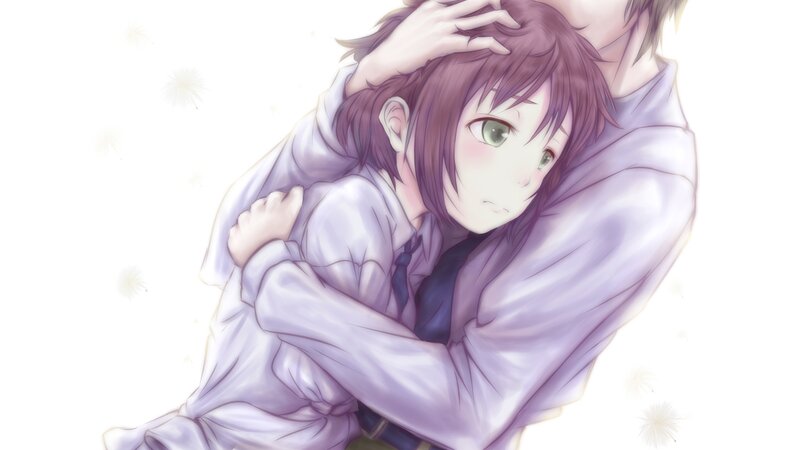 Anime Girl Being Hugged — Purple