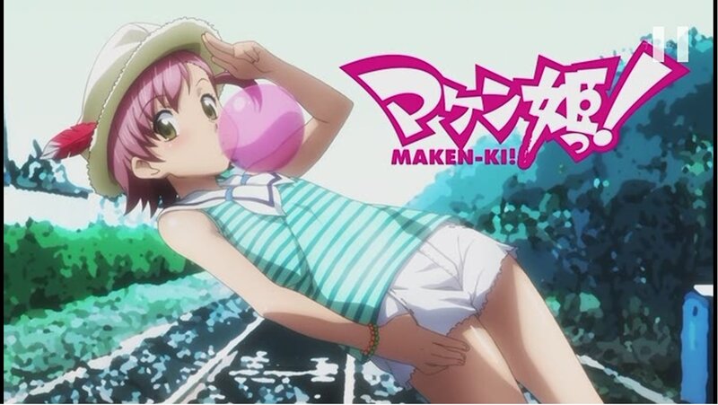 Anime girl blowing bubblegum