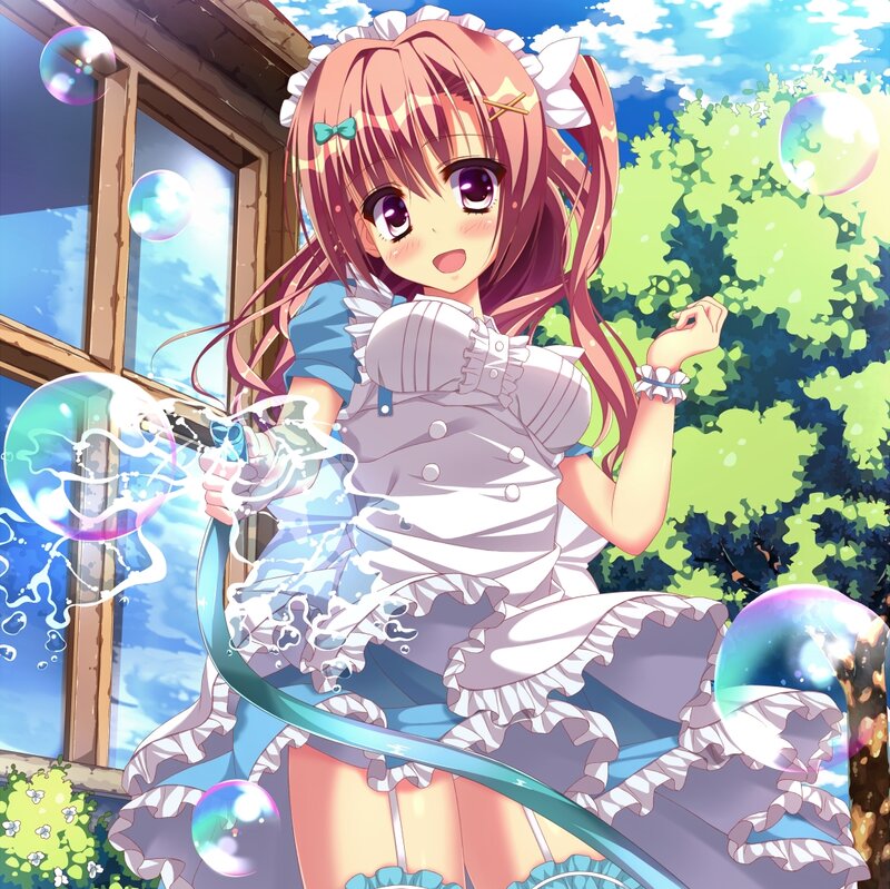 Anime Girl Blowing Bubbles
