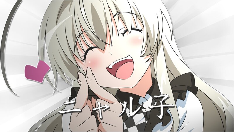 anime girl blushing happily