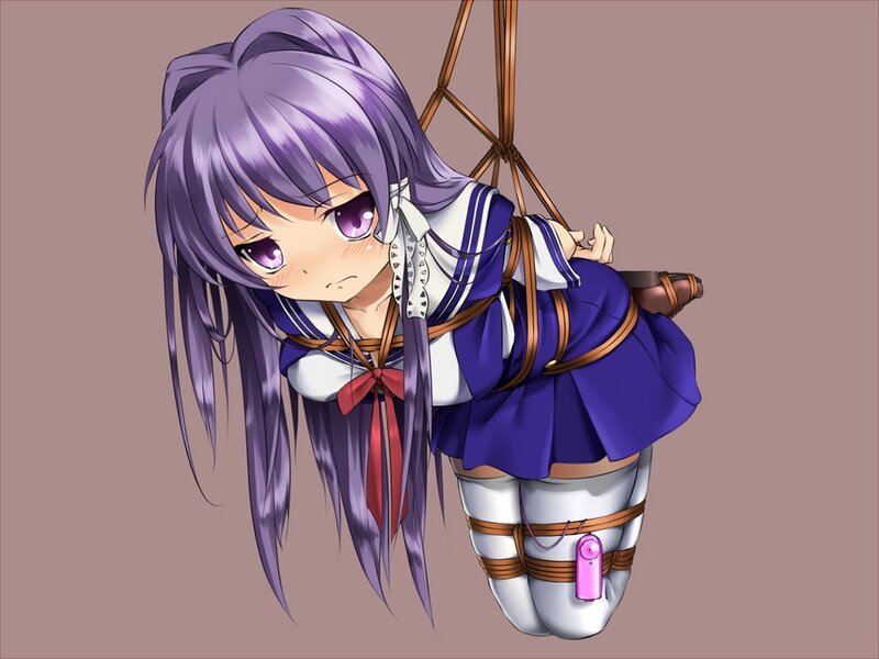 Anime girl bound in ropes