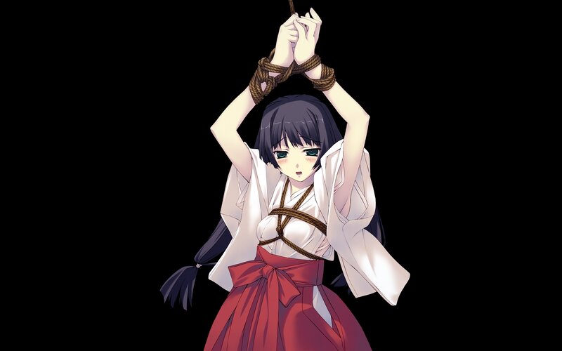 Anime girl bound with rope