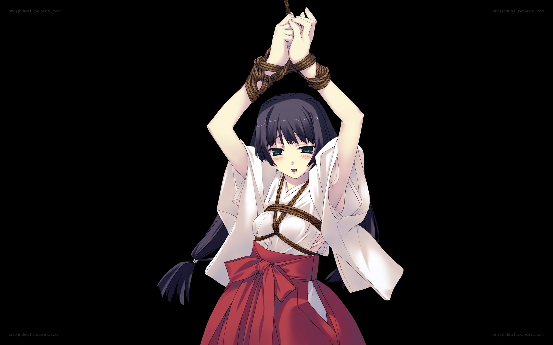 Anime girl bound with rope
