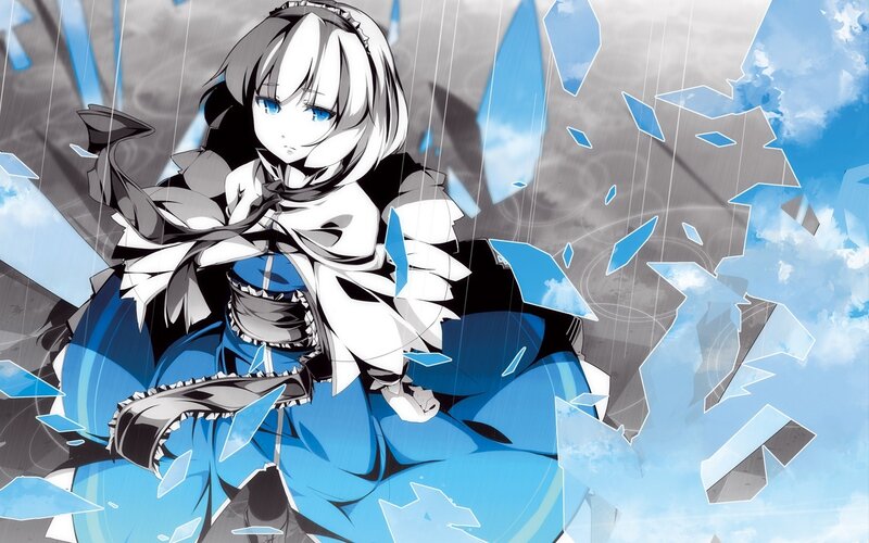anime girl breaking glass
