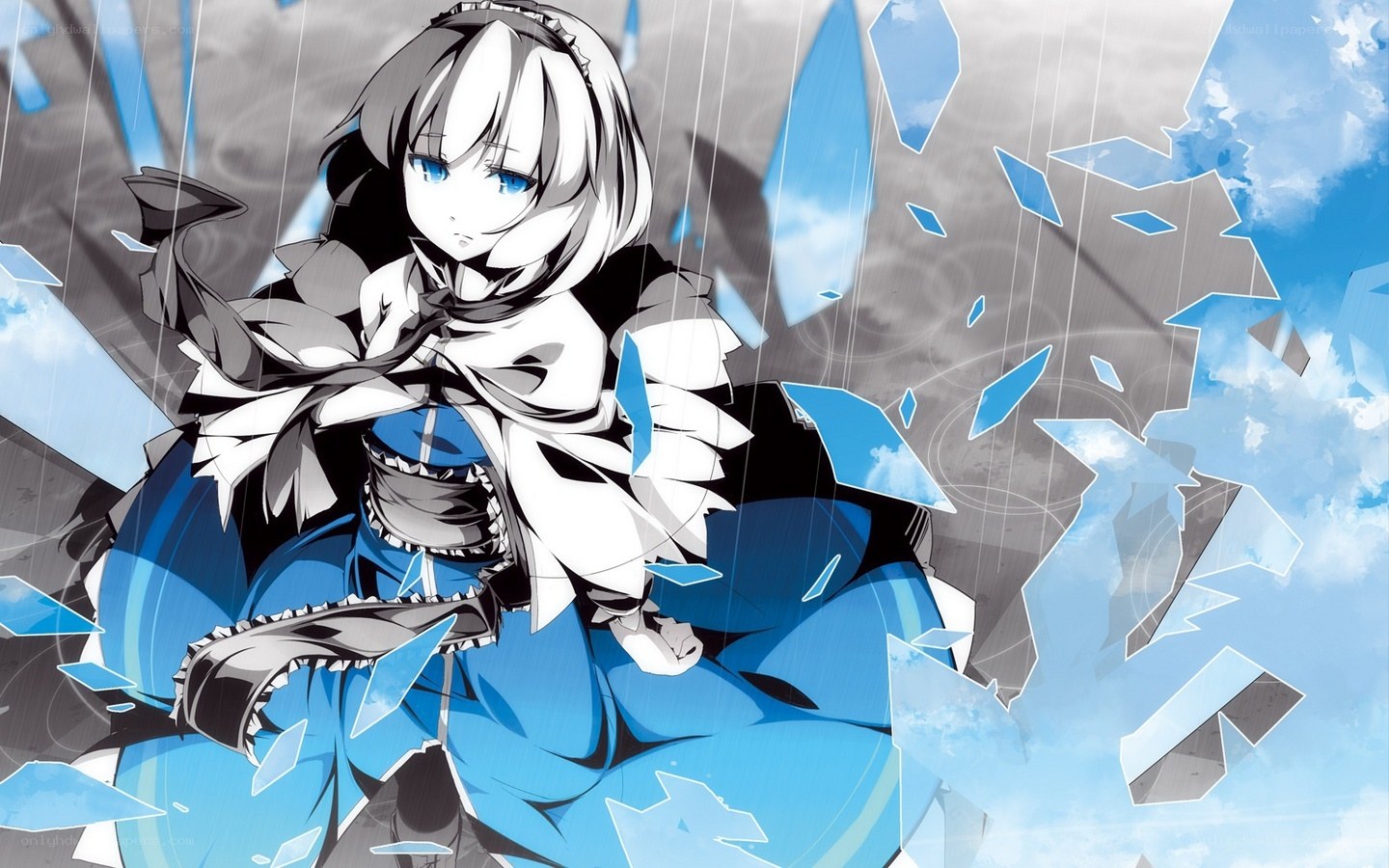 anime girl breaking glass