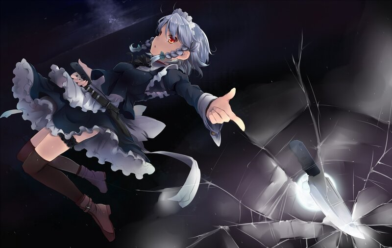 anime girl breaking glass
