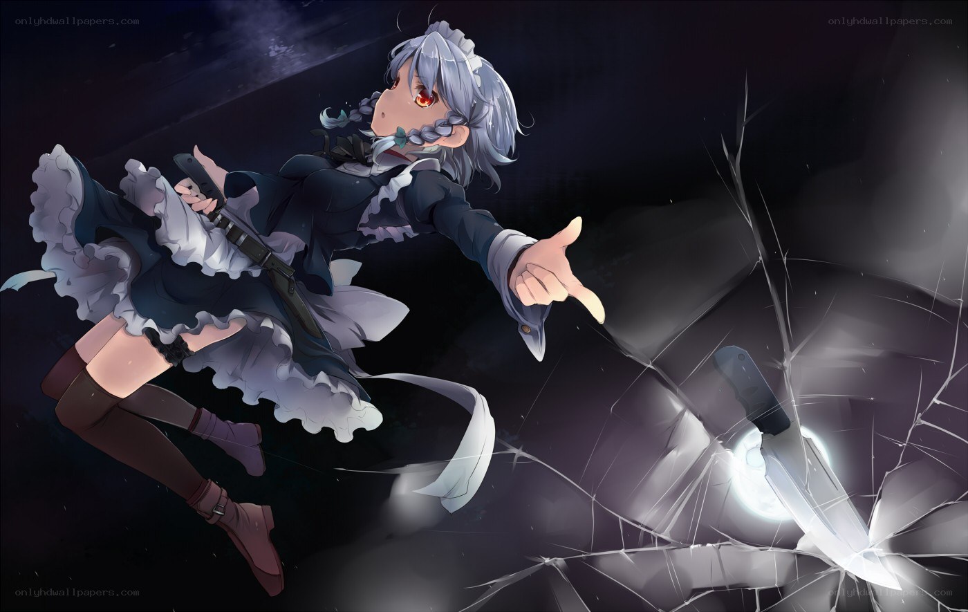 anime girl breaking glass