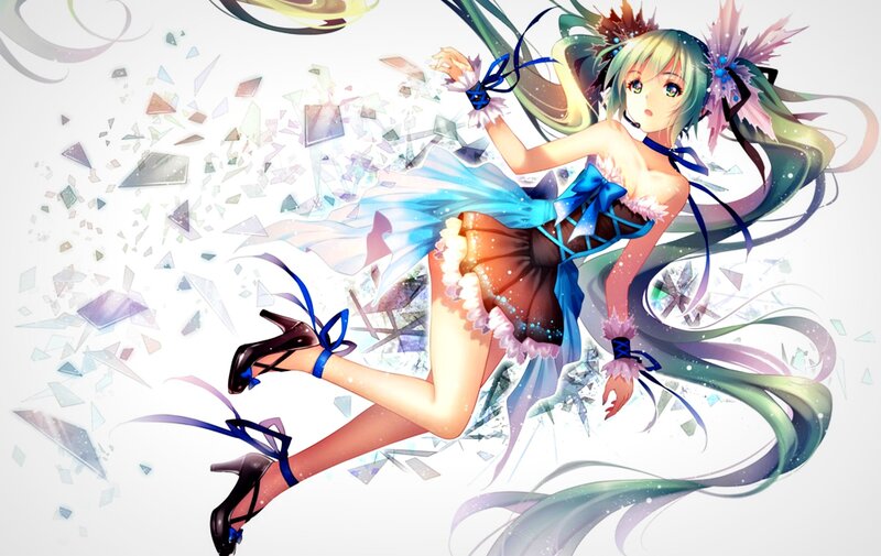 Anime Girl Breaking Glass — Blue, Dynamic