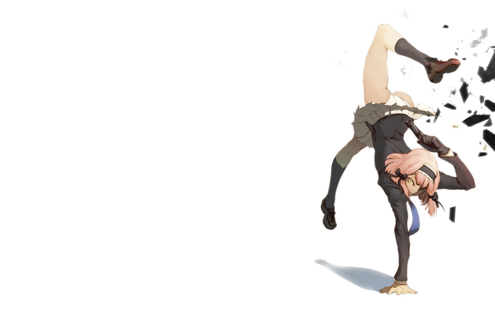 anime girl breaking wall