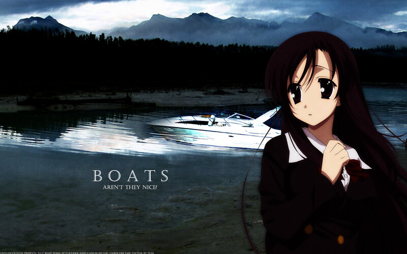anime girl by a boat