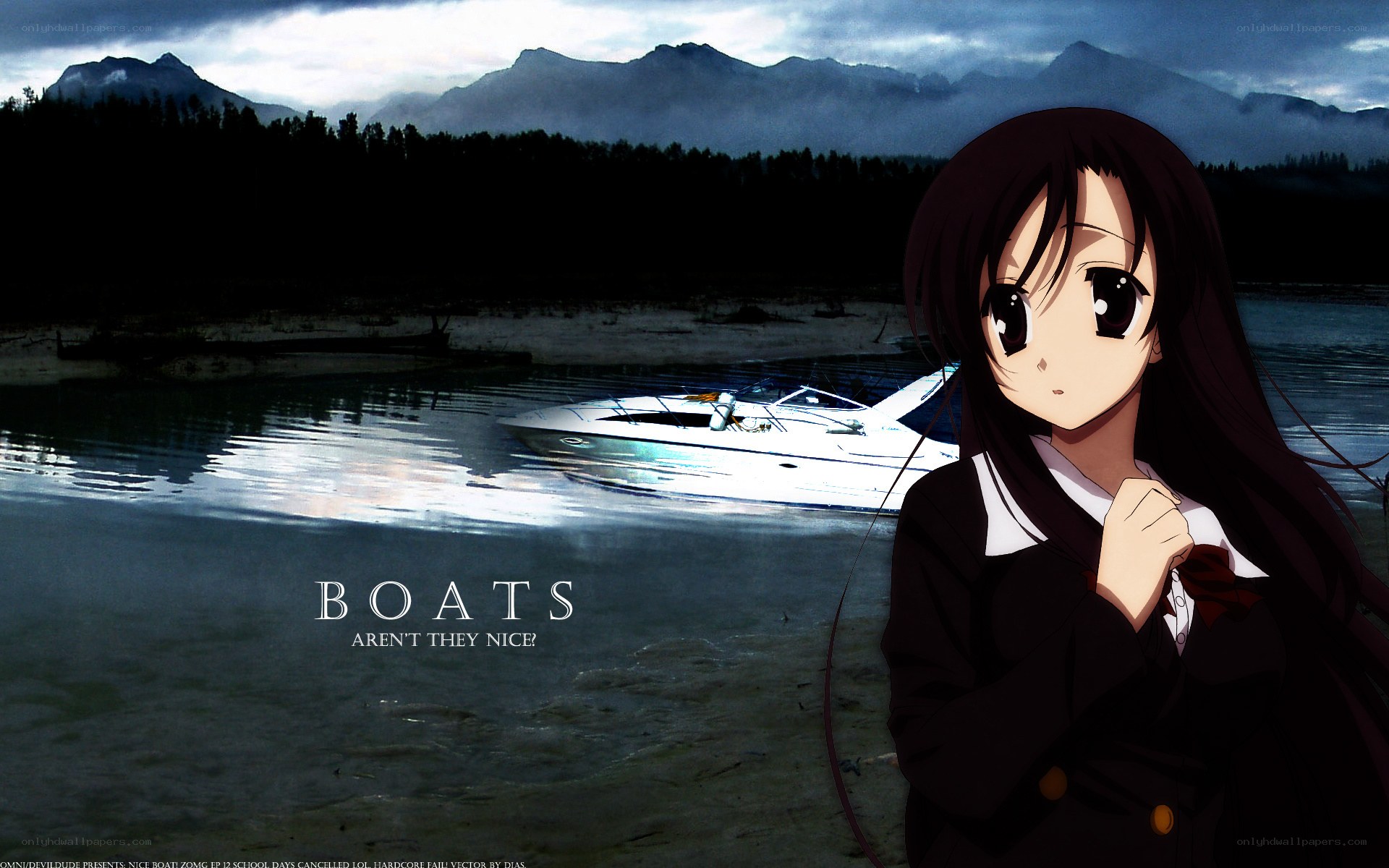 anime girl by a boat