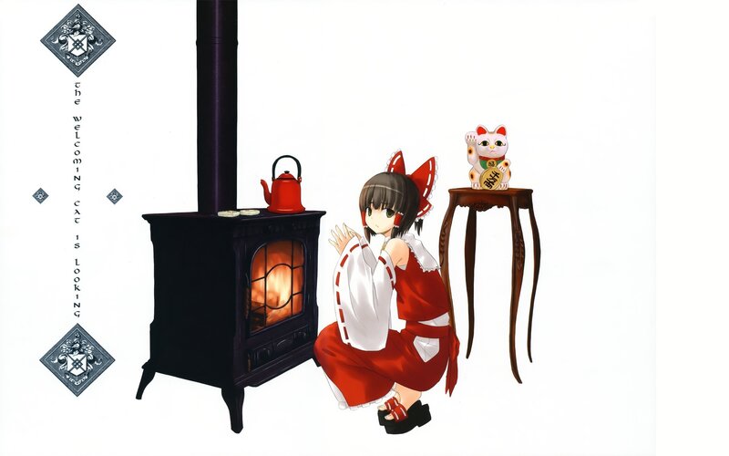 Anime girl by a fireplace