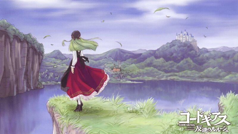 Anime girl by a lake