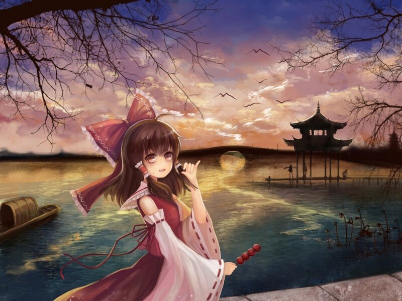Anime Girl by Lake — Purple