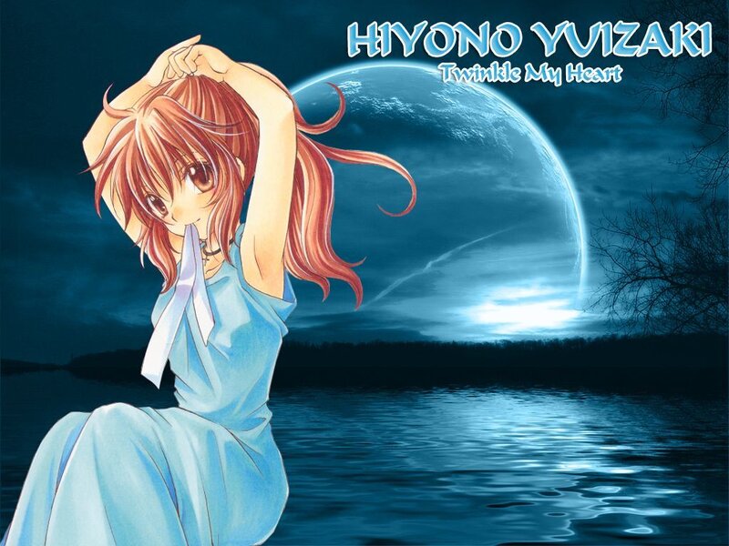Anime girl by moonlit lake
