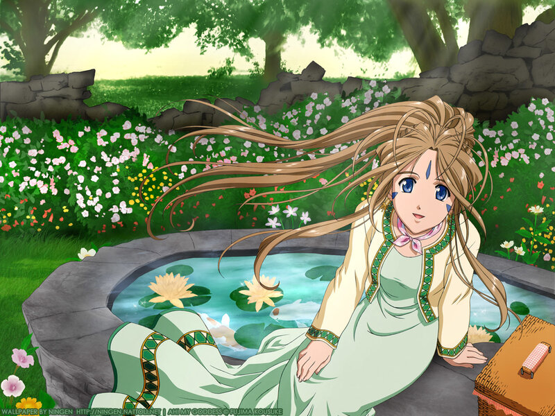 Anime Girl by Pond — Green