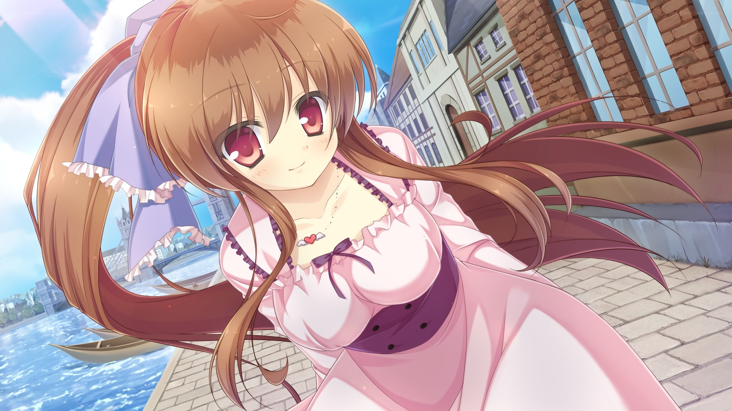anime girl by the river
