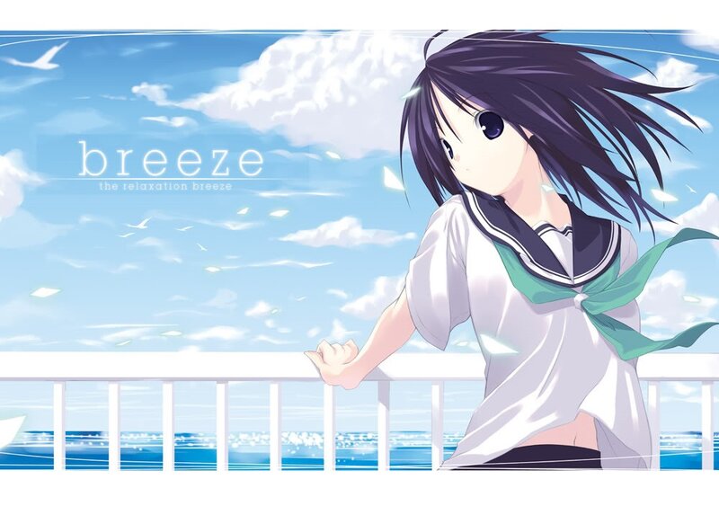 anime girl by the sea