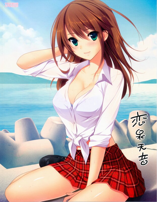 Anime girl by the sea