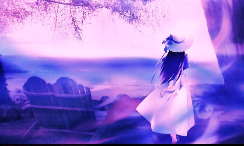 anime girl by the sea