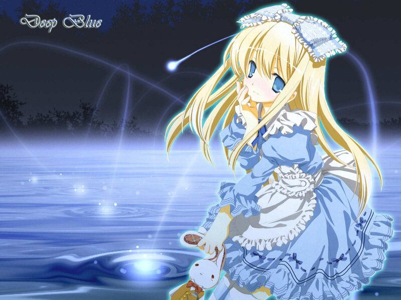 Anime girl by the water