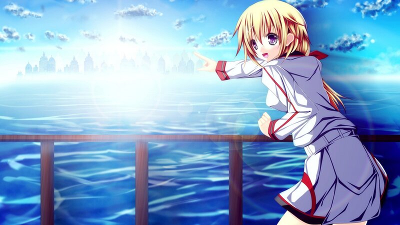 anime girl by the water