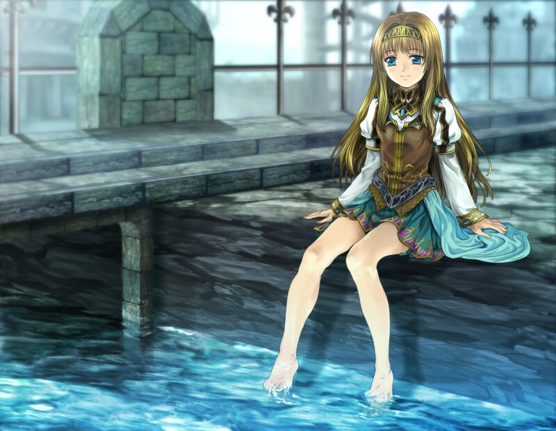 anime girl by the water