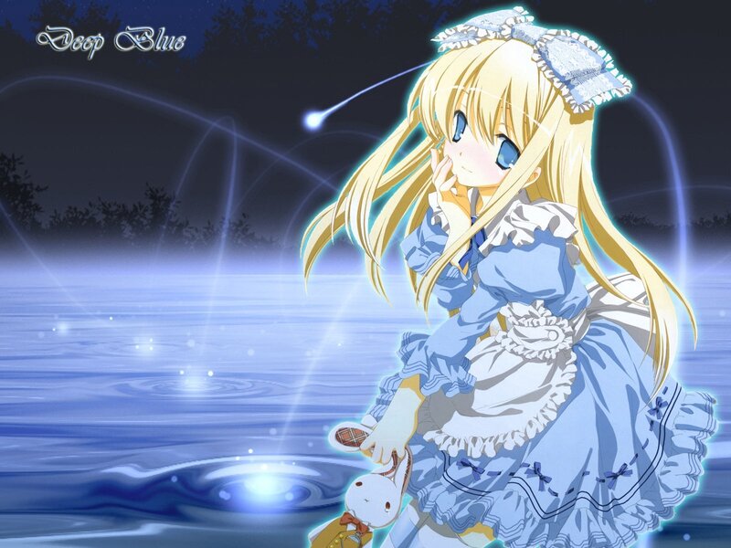 Anime girl by the water