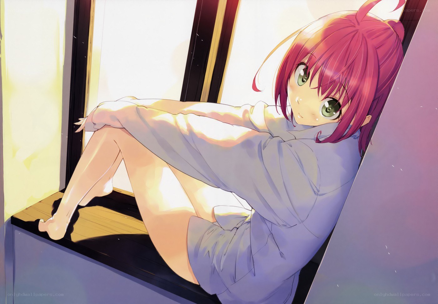 Anime girl by the window