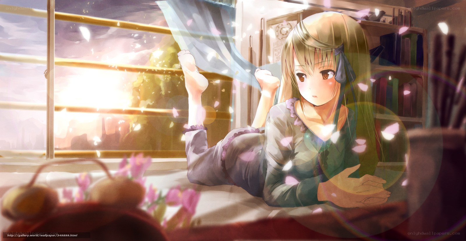 Anime girl by the window