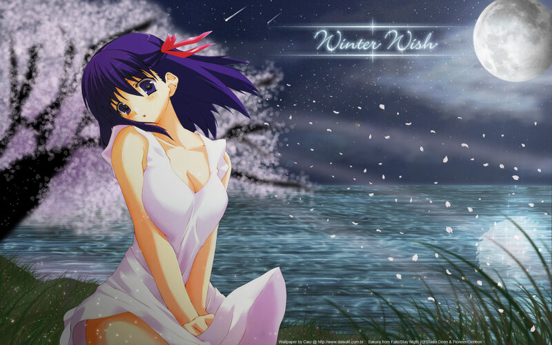 Anime Girl by Water — Purple
