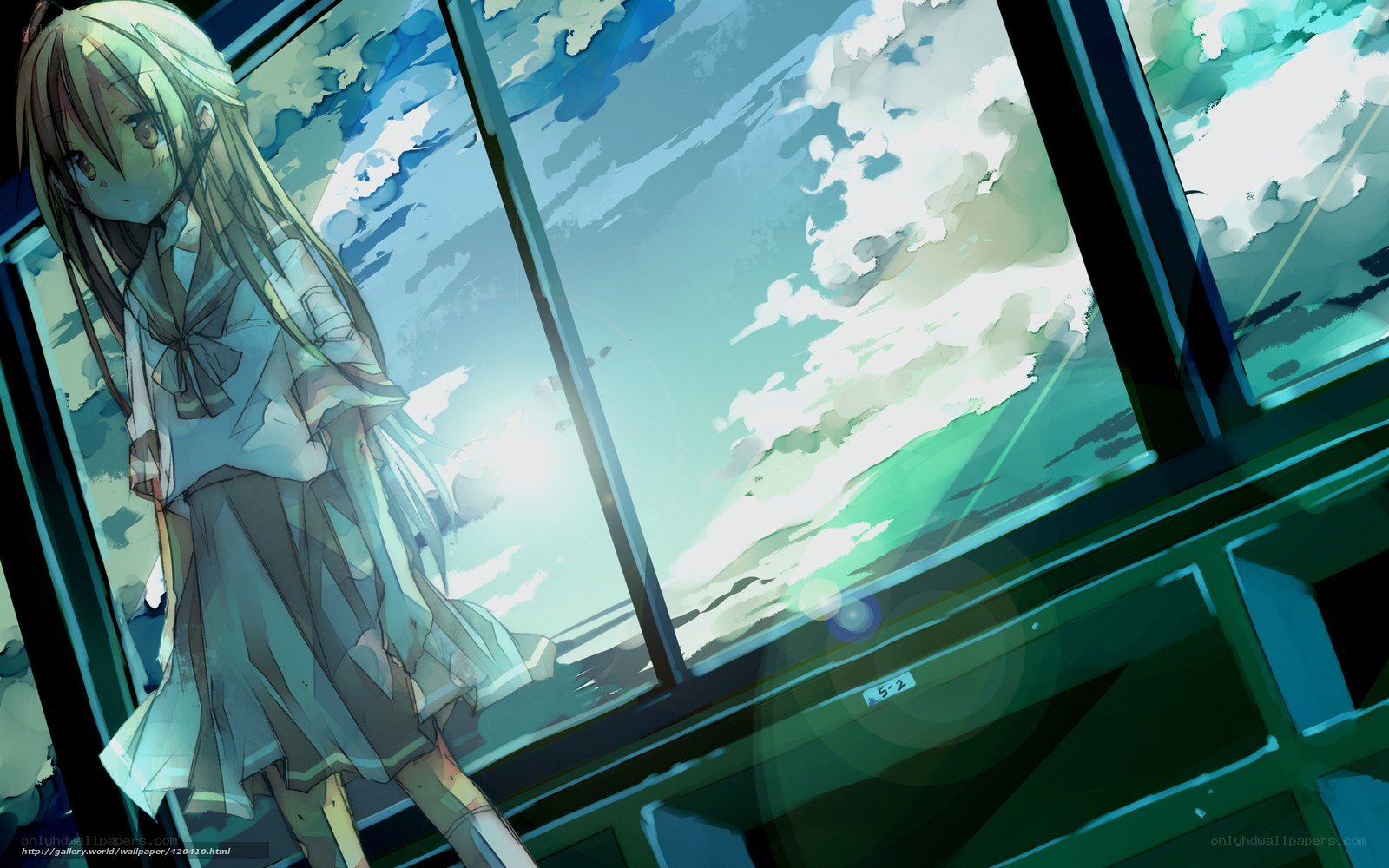 Anime girl by window
